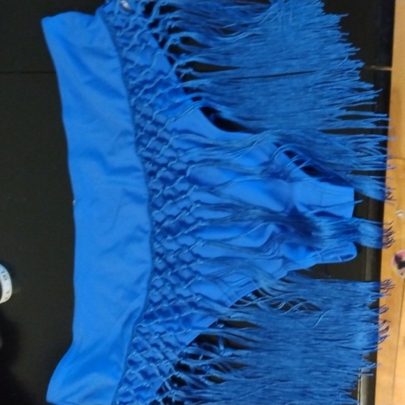 Royal blue women's bikini bottom with tassels around Sz XXL New - Picture 13 of 17